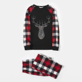 Christmas Family Matching Pajamas Diamonds Bling Deer Head Black Matching Pajamas Set