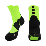 Men Adult Athletic Socks Color Matching Non-slip Towel Bottom Breathable Basketball Stockings