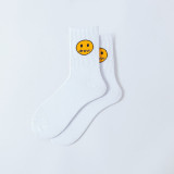 Women Adult Socks Smiling Face Printed Sports Cotton Socks