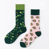 Women Adult Socks Contrast Color Cute Cartoon Personality Casual AB Socks