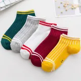 Toddler Kids 5PCS Cartoon Stripe Star Printed Mesh Breathable Boat Socks