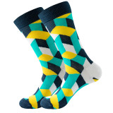 Women Adult Socks Geometry Cotton Breathable Personality Casual Socks