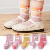 Toddler Kids 5PCS Cartoon Printed Transportation Vehicle Dinosaur Warm Cotton Socks