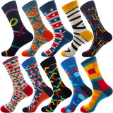 Women Adult Socks Ten Colors Geometry Series Soft Casual Socks
