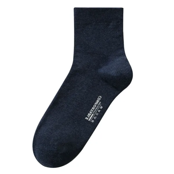 Men Adult Socks Pure Color Retro Antibacterial Pure Cotton Athletic Socks