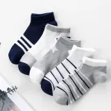 Toddler Kids 5PCS Cartoon Stripe Star Printed Mesh Breathable Boat Socks
