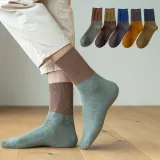 Men Adult Socks Color Matching Breathable Warm Cotton Casual Socks