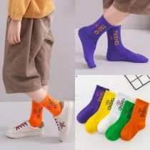 Toddler Kids 5PCS Printed Letter Cotton Socks
