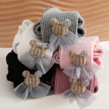 Baby Toddler Girls Cartoon Pantyhose Bear Bowknot Cotton Warm Leggings Stockings