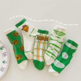 Baby Toddler 5PCS Cartoon Mesh Breathable Printed Casual Socks