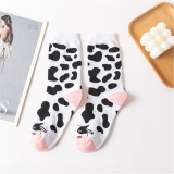 Women Adult Socks Funny Cartoon Cow Striated Spot Casual Socks