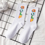 Men Adult Socks Pure Color Printed Astronaut Sport Basketball Cotton Socks