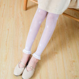 Baby Toddler Girls Rabbit Pantyhose Splicing Transparent Silk Leggings Stockings