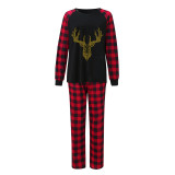 Christmas Family Matching Pajamas Gold Diamonds Bling Deer Black Matching Pajamas Set