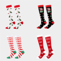 Adults Christmas Socks Santa Red Stripes Festive Compression Socks Christmas Gifts