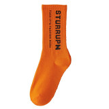 Men Adult Socks Pure Color Printed STURRUPN Sport Cotton Socks