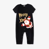Christmas Family Matching Sleepwear Pajamas Sets Merry Xmas Slogan Santa T-shirt And Red Plaids Long Pants