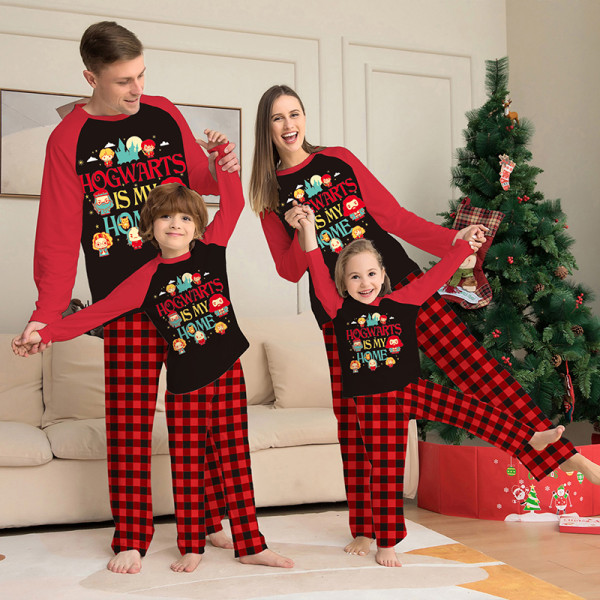 Christmas Matching Family Pajamas Hogwarts Is My Home Red Pajamas Set