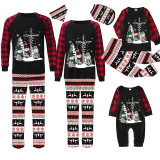 Christmas Matching Family Pajamas Exclusive Design Christmas Tree and Snowman Seamless Reindeer Black Pajamas Set