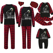 Christmas Matching Family Pajamas Funny Cute Snowman How Snowflakes Made Black Pajamas Set