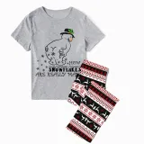 Christmas Matching Family Pajamas Funny Cute Snowman How Snowflakes Made Grey Pajamas Set