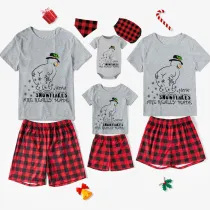 Christmas Matching Family Pajamas Funny Cute Snowman How Snowflakes Made Short Pajamas Set