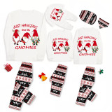 Christmas Matching Family Pajamas Exclusive Design Hanging with My Gnomies White Seamless Reindeer Pajamas Set