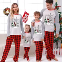 Christmas Matching Family Pajamas Christmas Cross Tree and Snowman Gray Pajamas Set