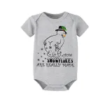Christmas Matching Family Pajamas Funny Cute Snowman How Snowflakes Made Grey Pajamas Set