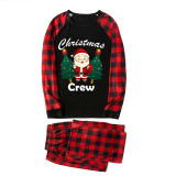 Christmas Matching Family Pajamas Christmas Santa Crew Tree Black Pajamas Set