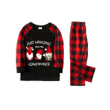 Christmas Matching Family Pajamas Exclusive Design Hanging with My Gnomies Black Pajamas Set