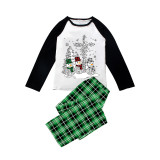 Christmas Matching Family Pajamas Forth Hope Love Snowman Cross Green Plaids Pajamas Set