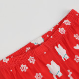 Christmas Matching Family Pajamas Polar Bear Snowflake Seamless Red Pajamas Set