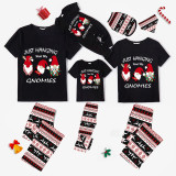 Christmas Matching Family Pajamas Exclusive Design Hanging with My Gnomies Black Seamless Reindeer Pajamas Set