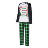 Christmas Matching Family Pajamas Snowman Reindeer Present Green Plaids Pajamas Set