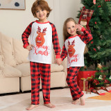 Christmas Matching Family Pajamas Exclusive Design Funny Smile Deer Red Pajamas Set