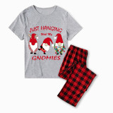 Christmas Matching Family Pajamas Exclusive Design Hanging with My Gnomies Gray Pajamas Set
