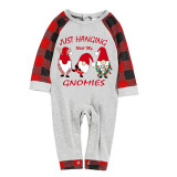 Christmas Matching Family Pajamas Exclusive Design Hanging with My Gnomies Gray Seamless Reindeer Pajamas Set