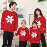 Family Christmas Multicolor Matching Sweater Smile Snowflake With Glasses Plus Velvet Pullover Hoodies