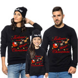 Family Christmas Multicolor Matching Sweater Believe In The Magic Of Christmas Plus Velvet Pullover Hoodies