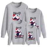Family Christmas Multicolor Matching Sweater Skateboarding Penguin Plus Velvet Pullover Hoodies