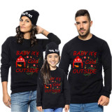Family Christmas Multicolor Matching Sweater Baby It's Cold Outside Snowman Plus Velvet Pullover Hoodies