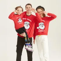 Family Christmas Multicolor Matching Sweater Dear Santa We Good Letter Plus Velvet Pullover Hoodies