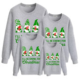Family Christmas Multicolor Matching Sweater I'll Be Gnome For Christmas Plus Velvet Pullover Hoodies