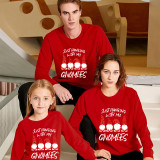 Family Christmas Multicolor Matching Sweater Just Hanging With My Gnomies Plus Velvet Pullover Hoodies