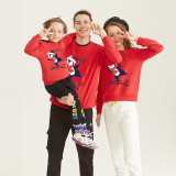 Family Christmas Multicolor Matching Sweater Navy Flying Skiing Penguin Plus Velvet Pullover Hoodies