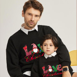 Family Christmas Multicolor Matching Sweater Merry Christmas LOVE Gnomie Plus Velvet Pullover Hoodies