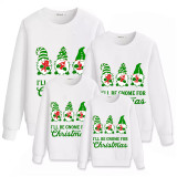Family Christmas Multicolor Matching Sweater I'll Be Gnome For Christmas Plus Velvet Pullover Hoodies