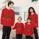 Family Christmas Multicolor Matching Sweater We Are Family Pendant Plus Velvet Pullover Hoodies