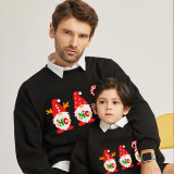 Family Christmas Multicolor Matching Sweater Red Gnomies Head Plus Velvet Pullover Hoodies